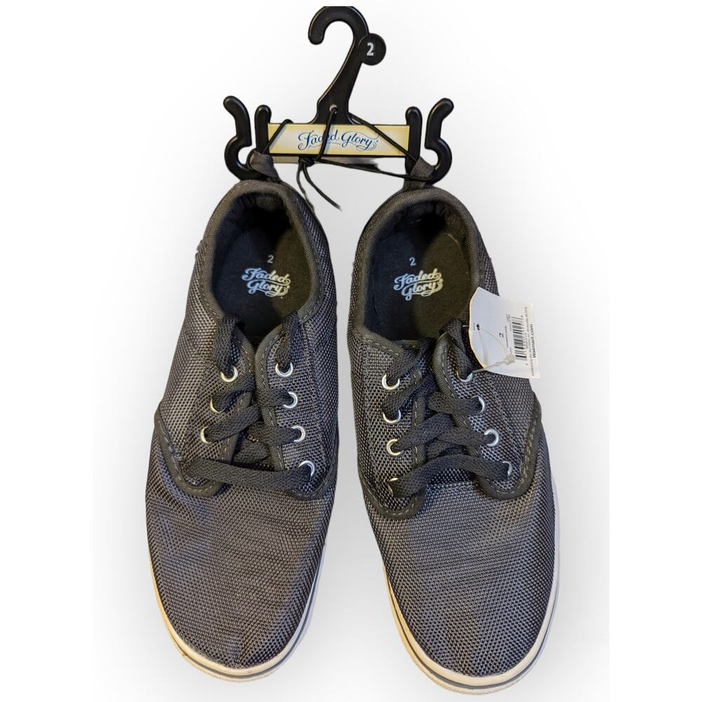 NWT Faded Glory Children Big Kids Dark Gray Casual Tennis Shoe Sneaker Unisex 2